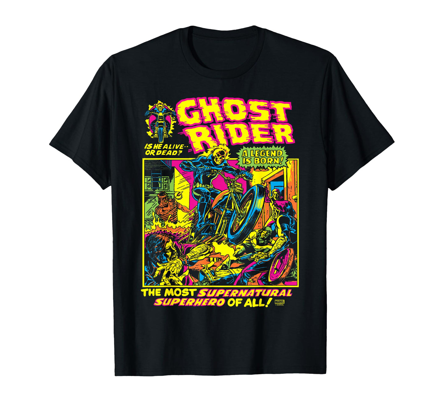 Ghost Rider - Black Light T-Shirt