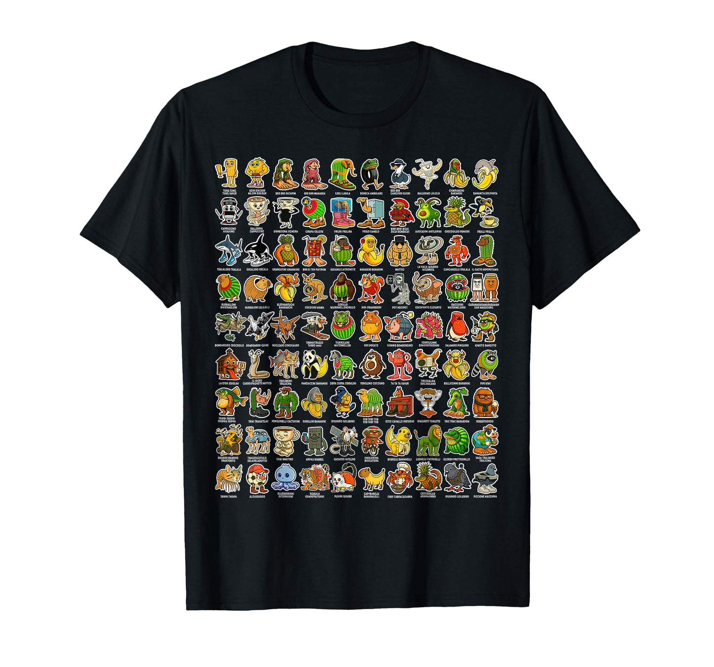 Italian-Brainrot Gen Z Funny Meme 90 Brainrot Characters T-Shirt