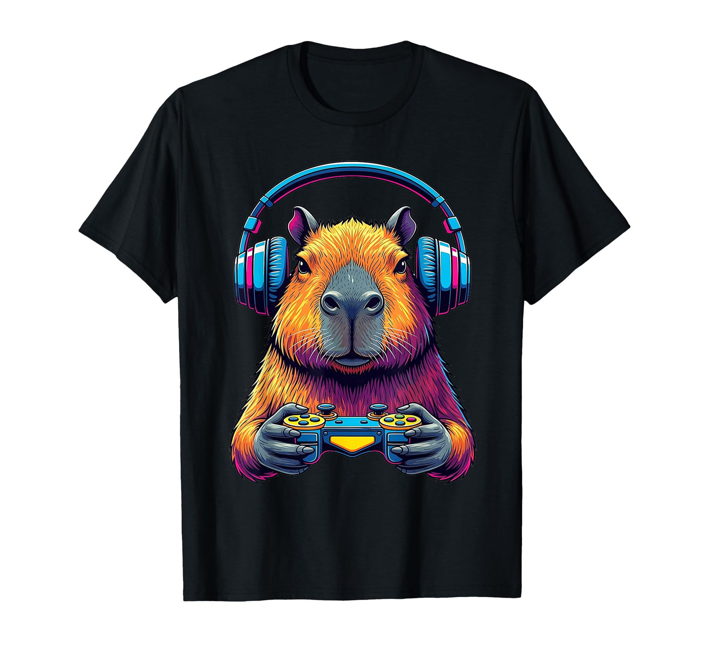 Funny Capybara Graphic Art Video Games for Boys Girls Teens T-Shirt