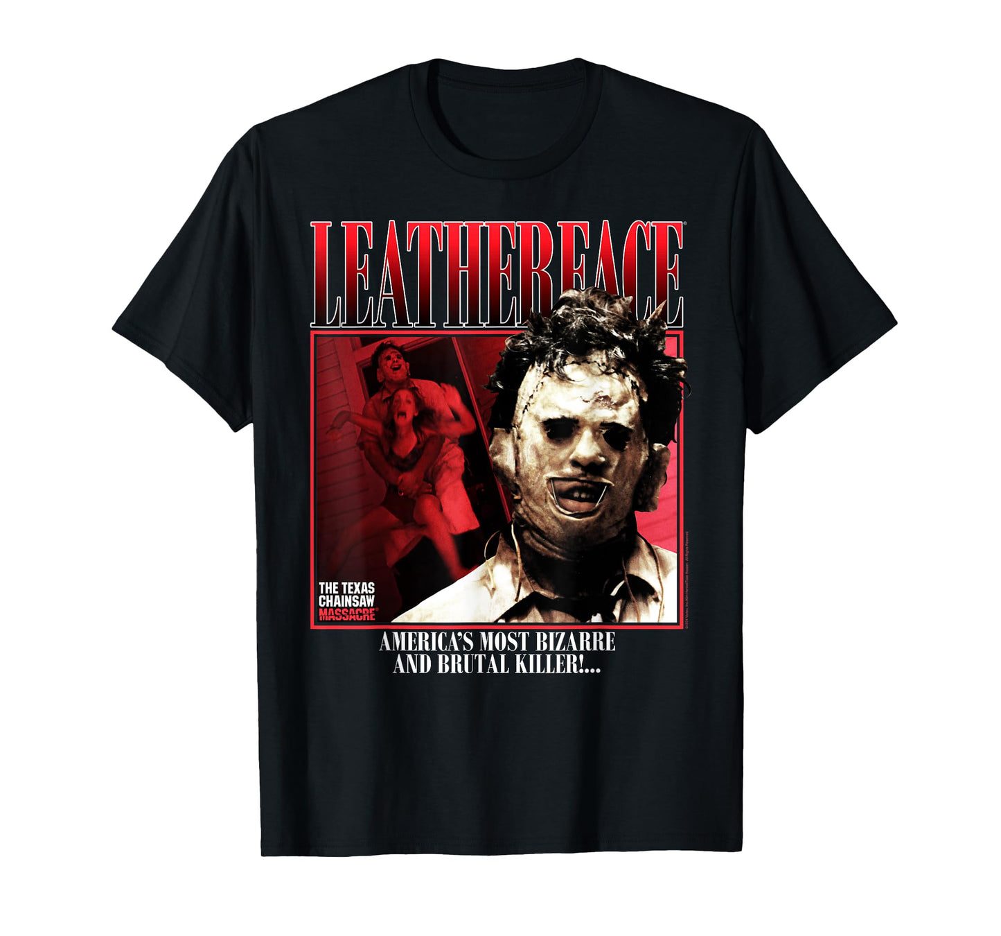 The Texas Chainsaw Massacre Leatherface 90's Style Horror T-Shirt