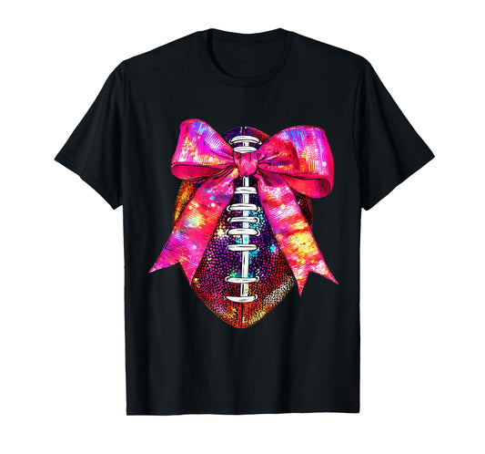 Cute Football Coquette Bow Cute Football Player T-Shirt