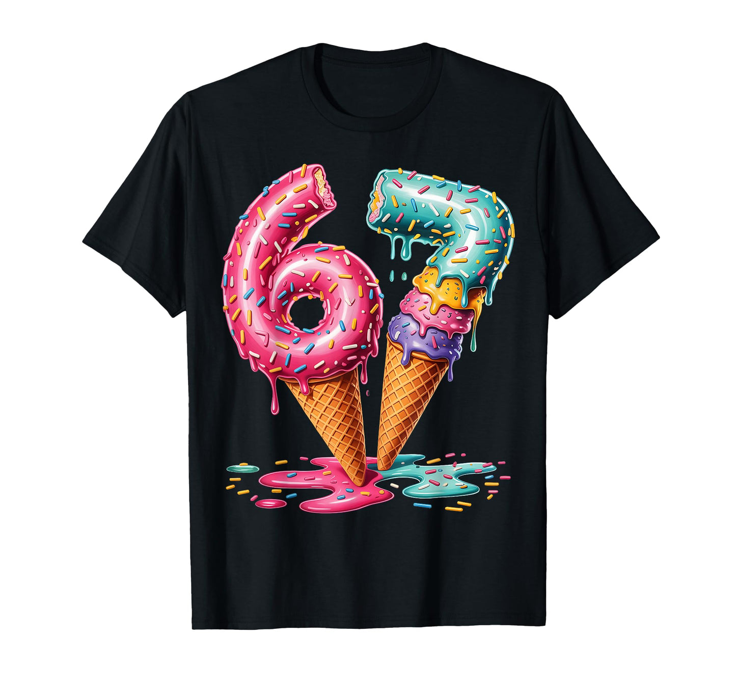 Baseball Drip Ice Cream 67 T-Shirt