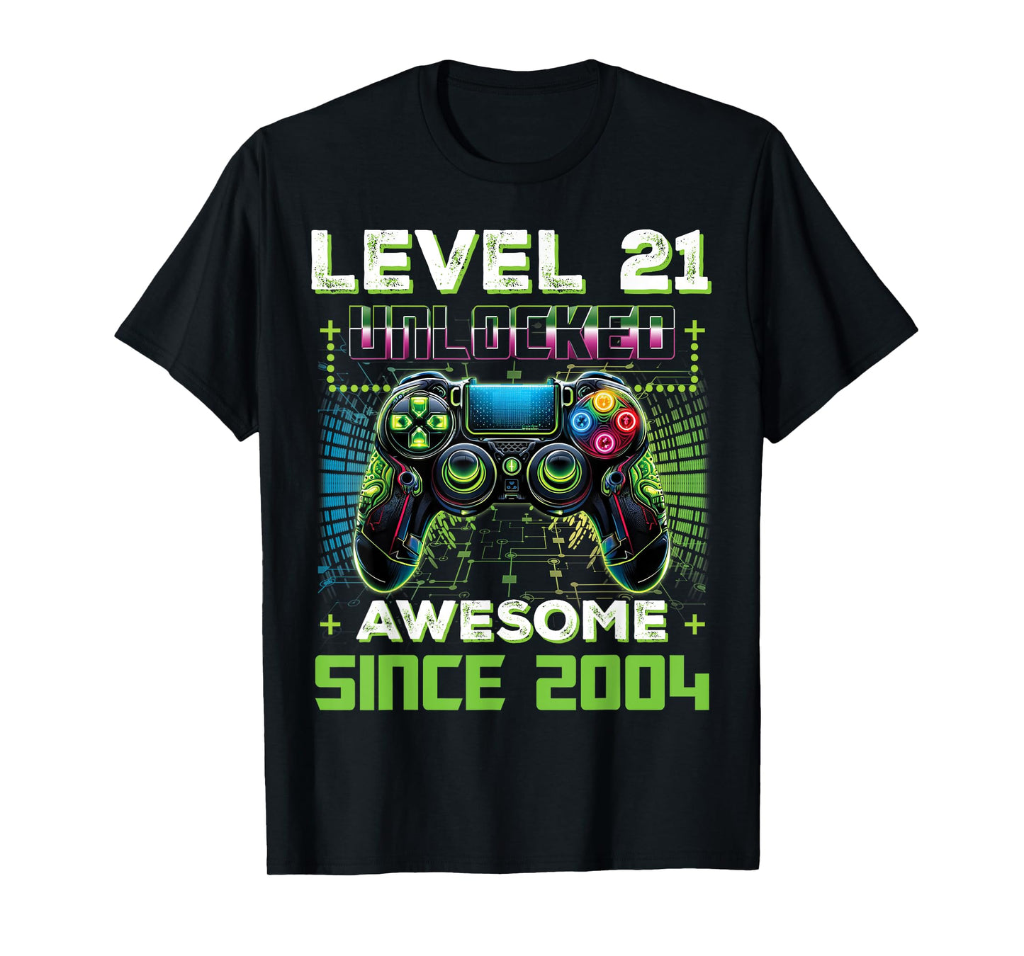 Level 21 Unlocked Video Game Controller 21st Birthday Gamer T-Shirt