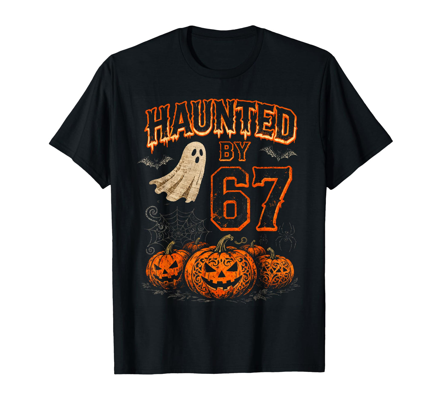 Funny Haunted by Six Seven 67 Halloween Ghost Pumpkin Meme T-Shirt