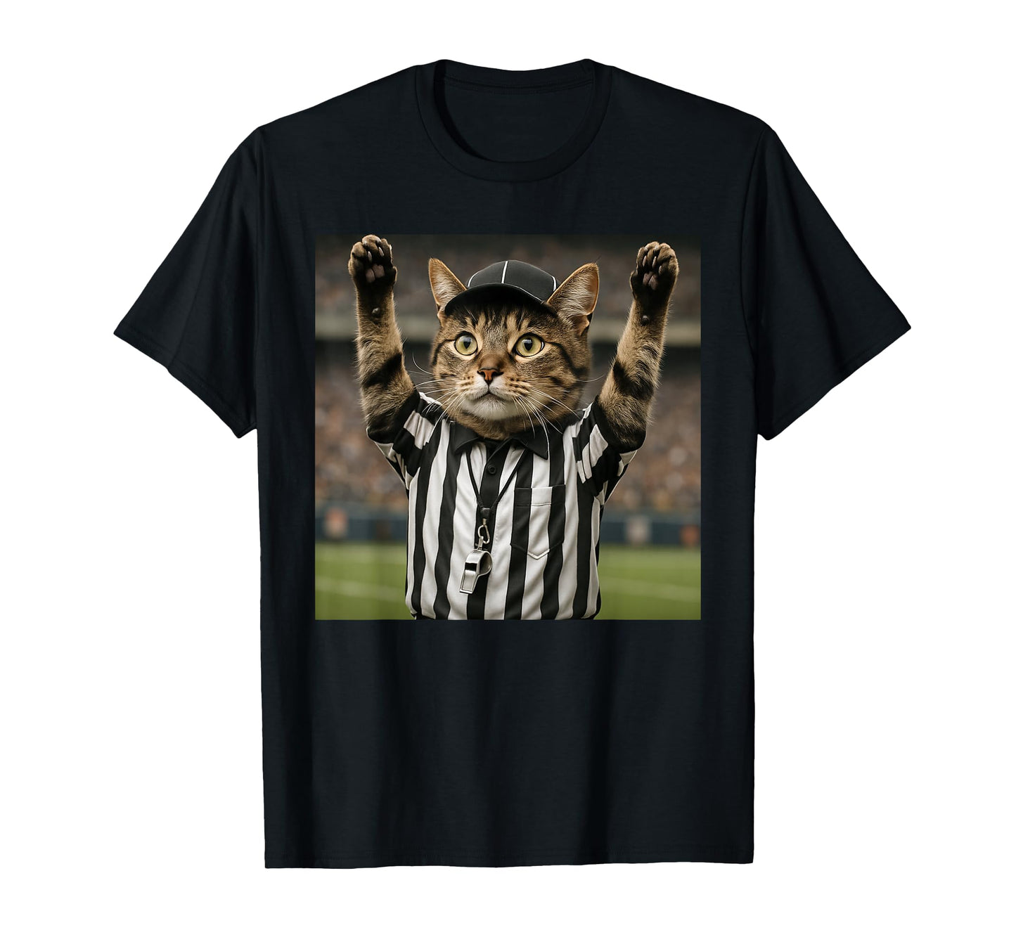 Funny Cat Referee Football Sports Meme T-Shirt