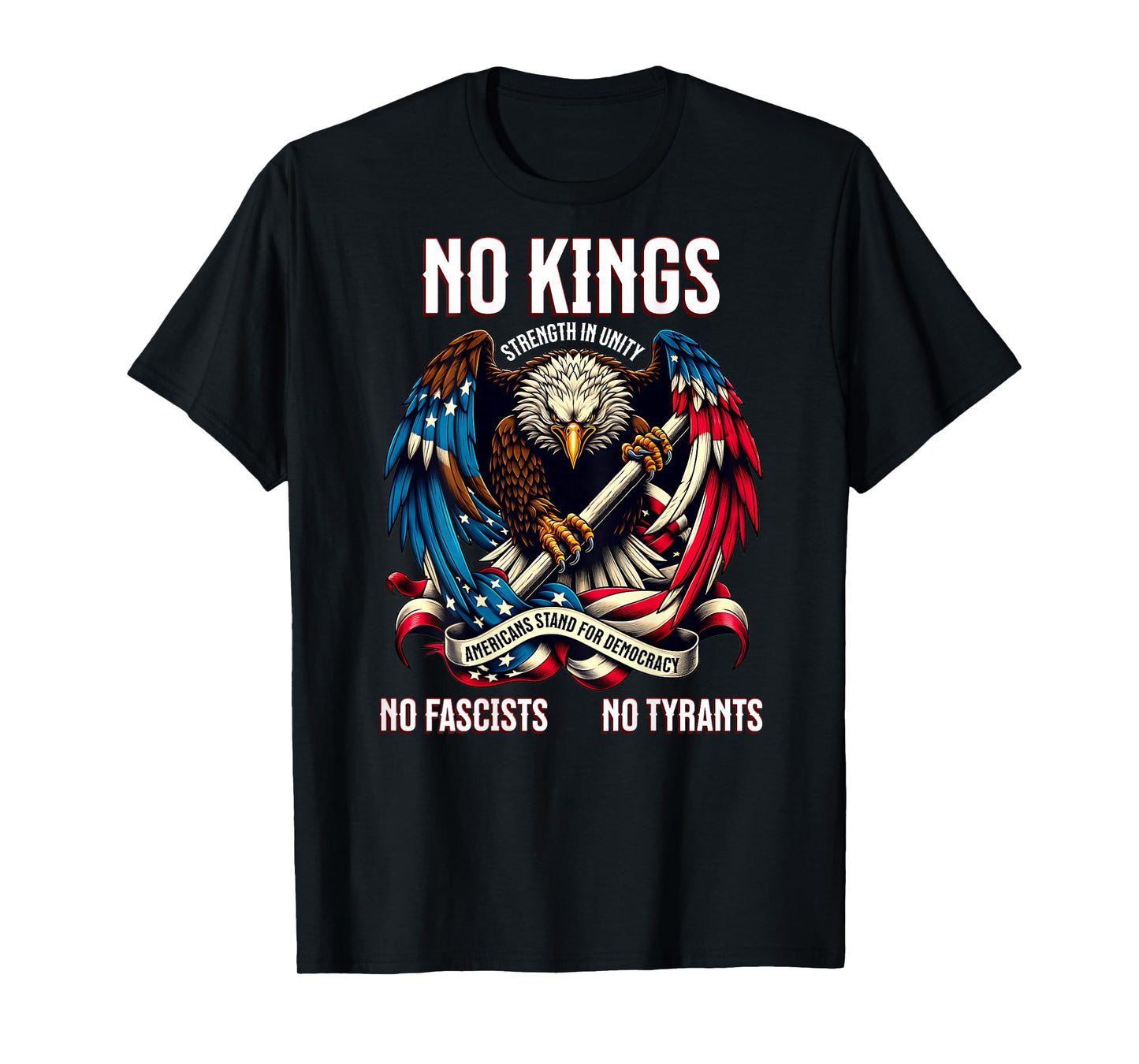No Kings in America Stand Pro Democracy Protest Tyranny USA T-Shirt