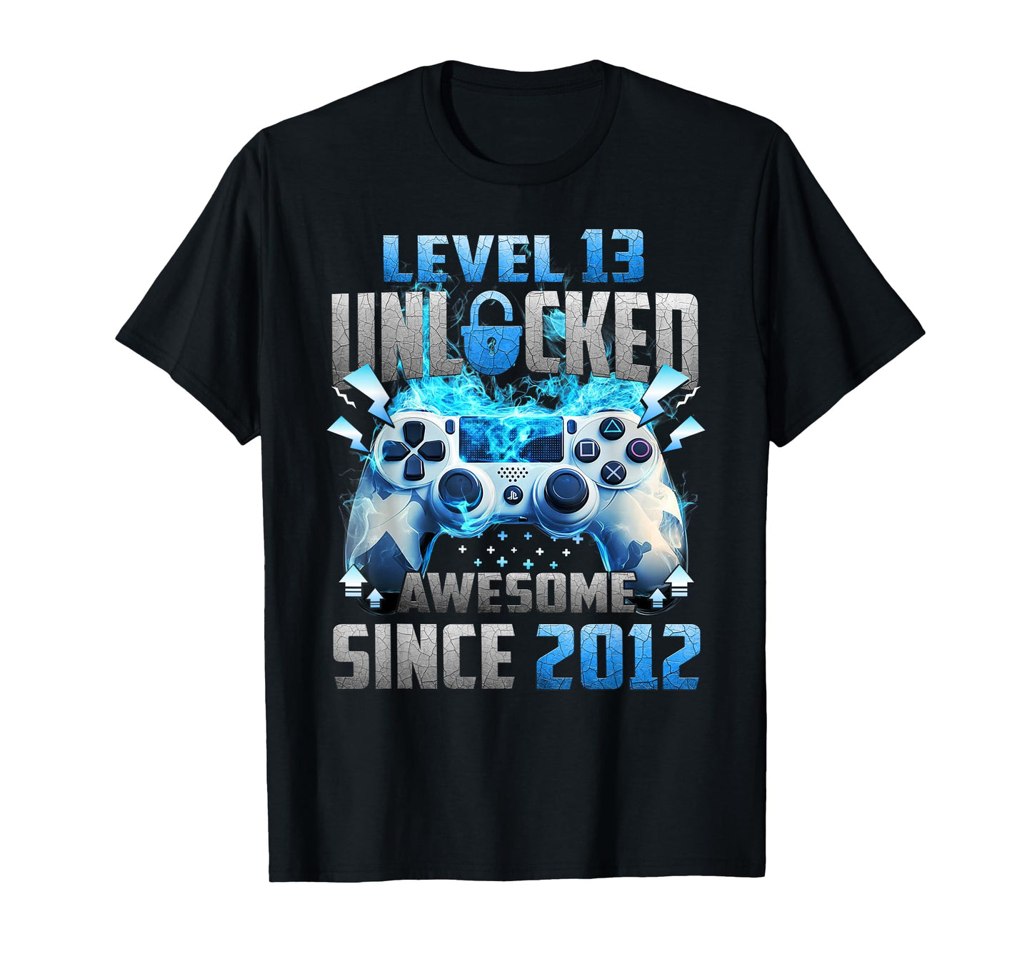 Awesome Since 2012 Vintage Level 13 Unlocked Video Gamer T-Shirt