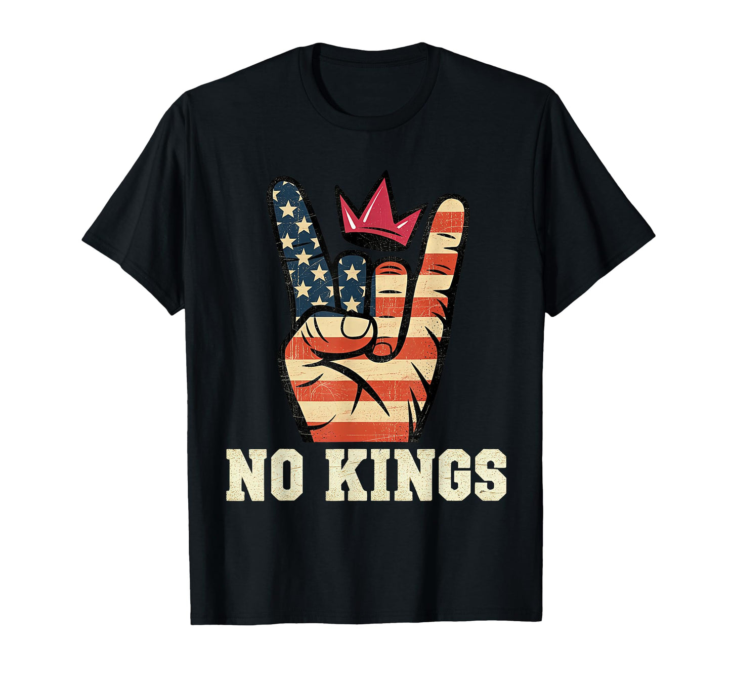 No Kings Shirt 4th of July Vintage American Flag No Kings T-Shirt