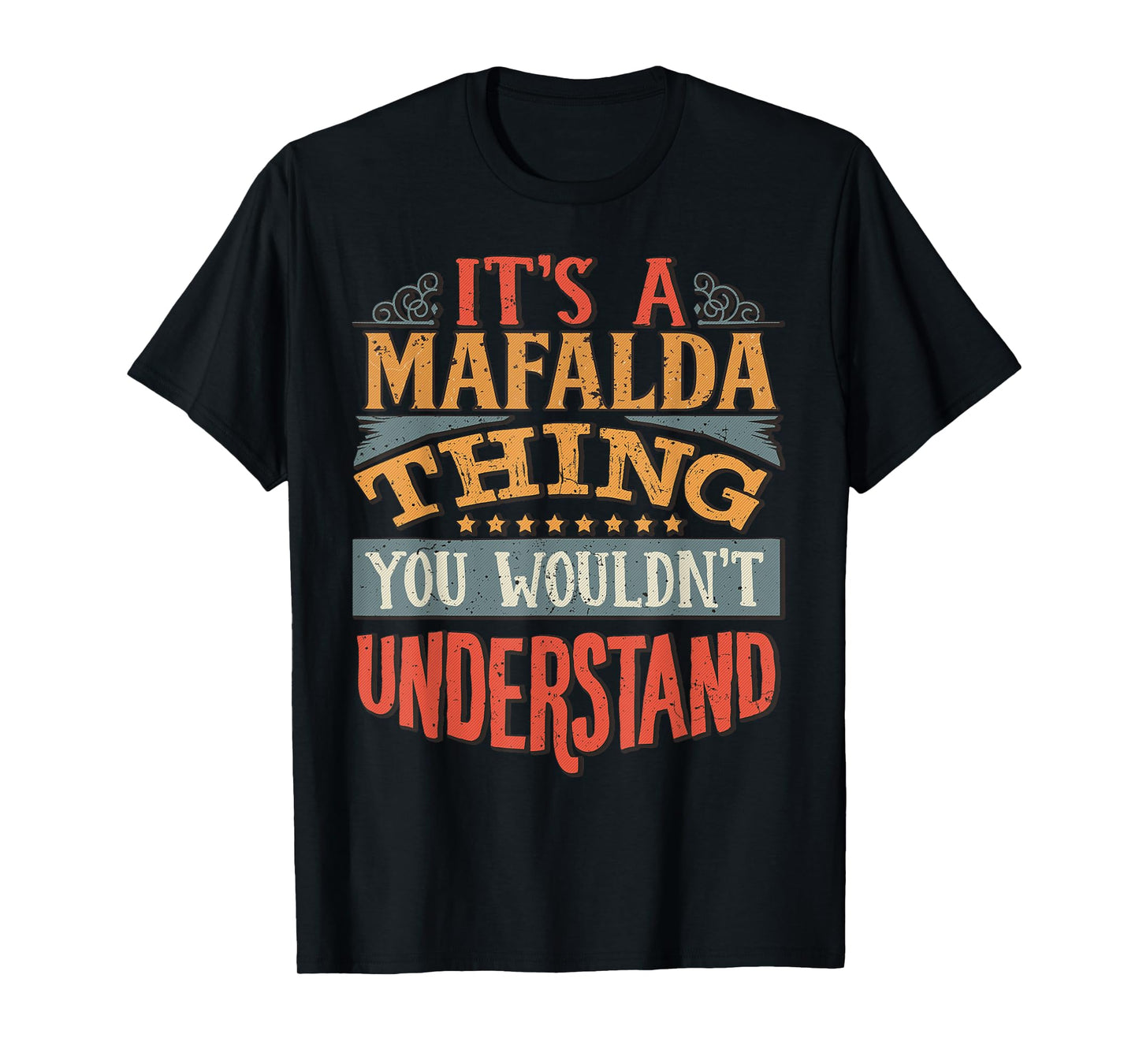 Mafalda Name Gifts By Vnz Women's Black Small Modern Classic T-Shirt