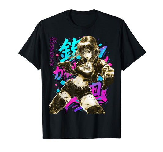 Anime Waifu Sketch Line Art Manga Graffiti Graphic T-Shirt