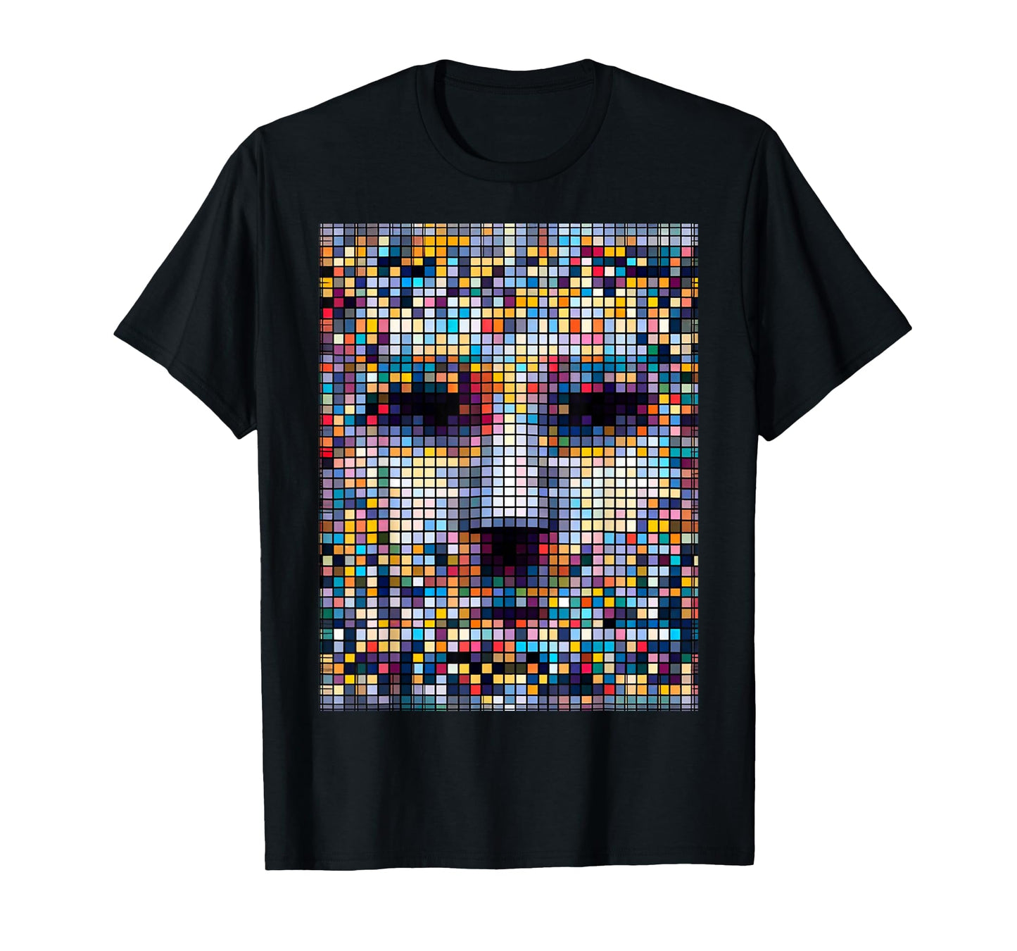 Glitchgear Anti-Surveillance Adversarial Fashion Anti-Facial Recognition Pixelated T-Shirt, Small, Black