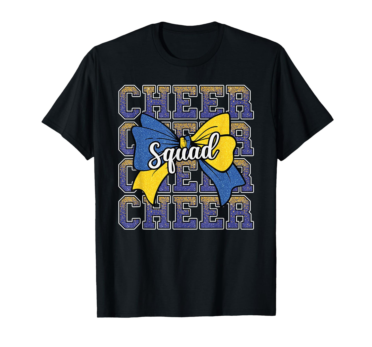 Blue Yellow Cheer Squad Funny Cheerleader Cheerleading Team T-Shirt