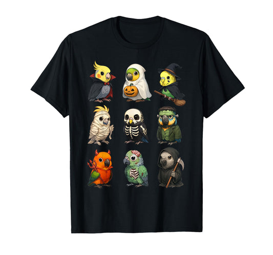 Cute Parrot Birds Witch Boo Zombie Halloween Boys & Girls T-Shirt