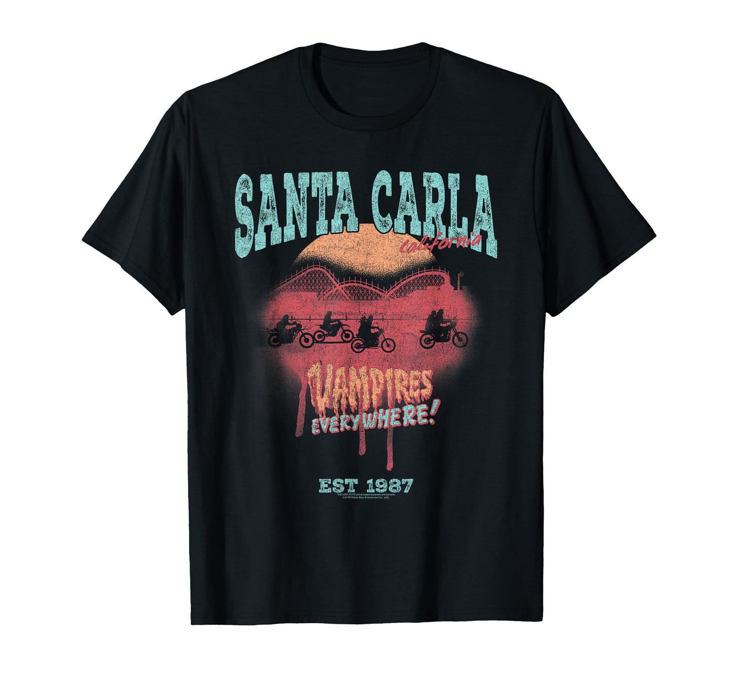 The Lost Boys Santa Carla Tourist Postcard Horror Movie T-Shirt