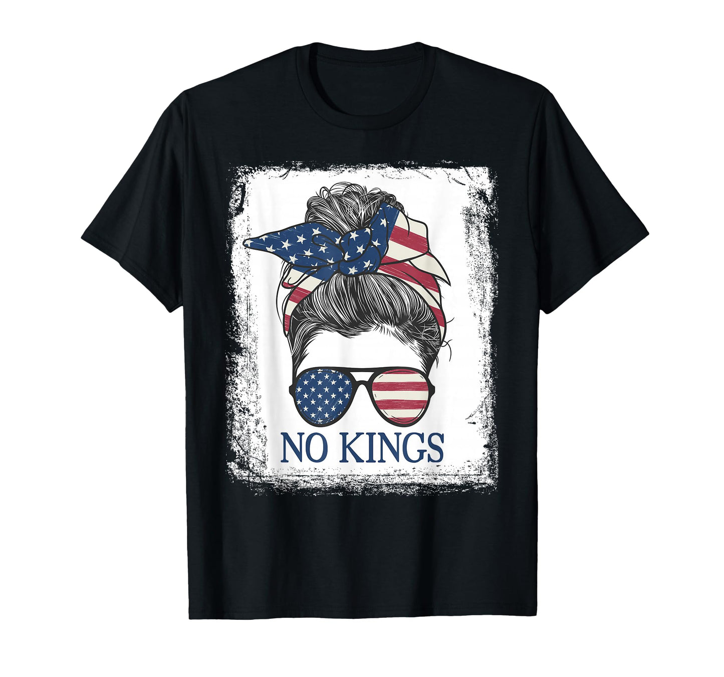No Kings Protest Tee Rosie USA Flag No Kings T-Shirt
