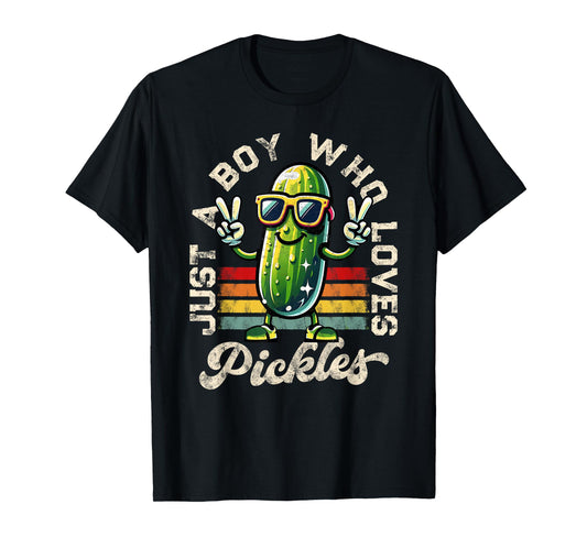 Just a Boy Who Loves Pickles Pickle Teen Boys Toddler Kid T-Shirt
