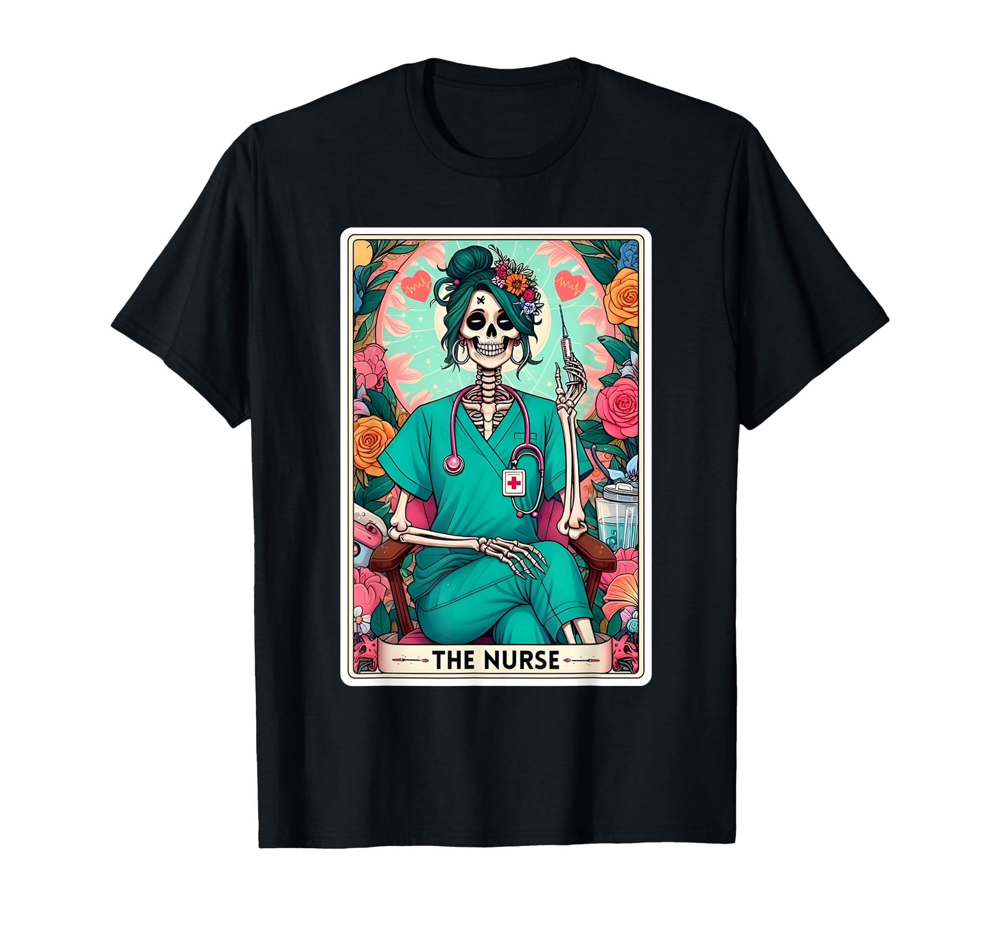 The Nurse Skeleton Tarot Card Funny Nursing Nurse RN LPN NP T-Shirt