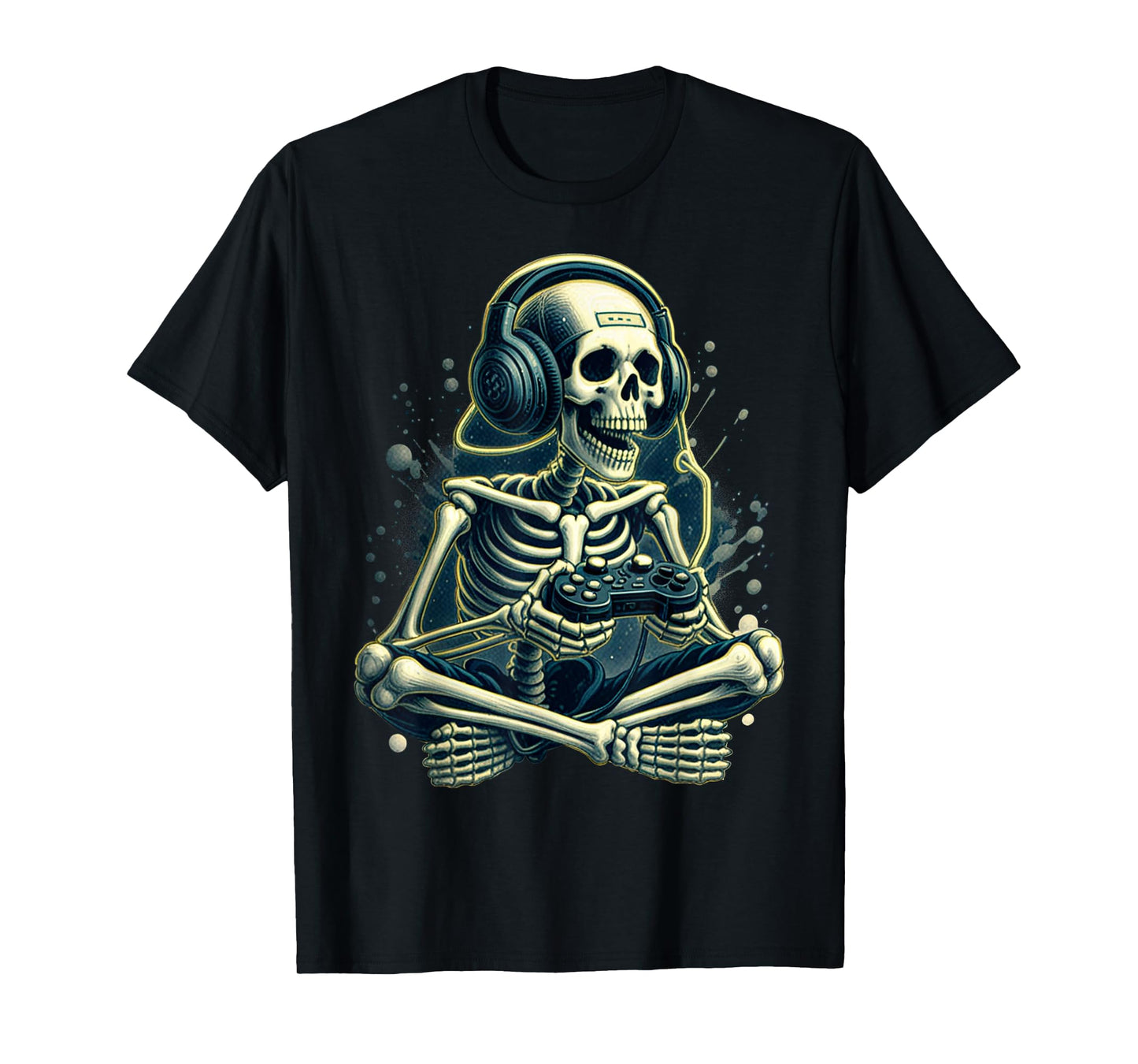 Funny Video Game Halloween Skeleton Gamer Gaming Boys Teens T-Shirt