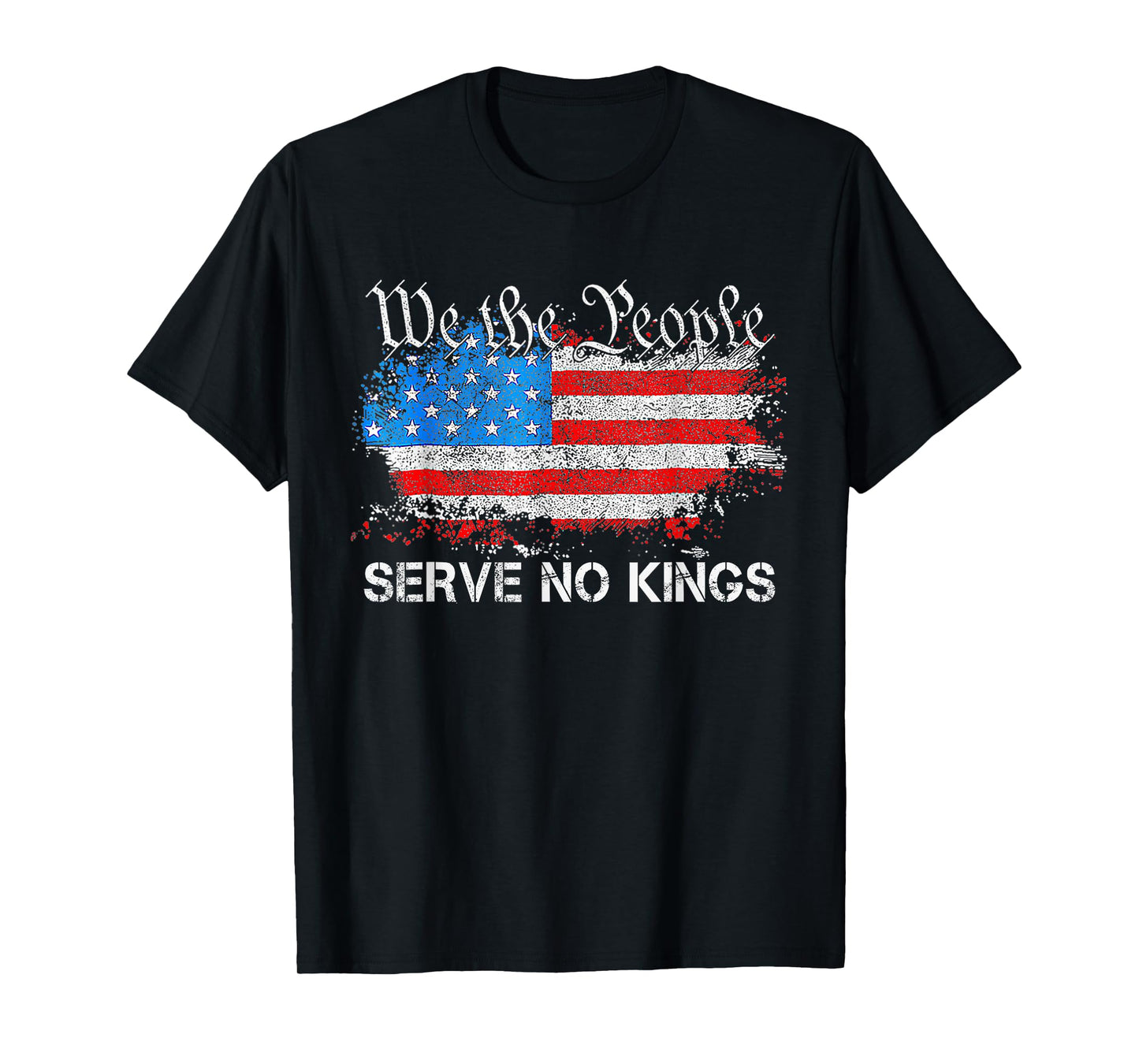 No Kings Day Shirt Vintage Patriotic No Kings America Flag T-Shirt