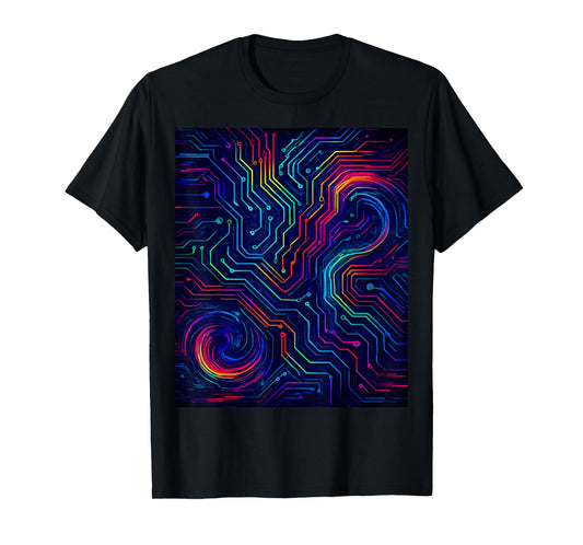 Cyber Glitch Circuit Y2K Vaporwave Techcore Retro Futuristic T-Shirt