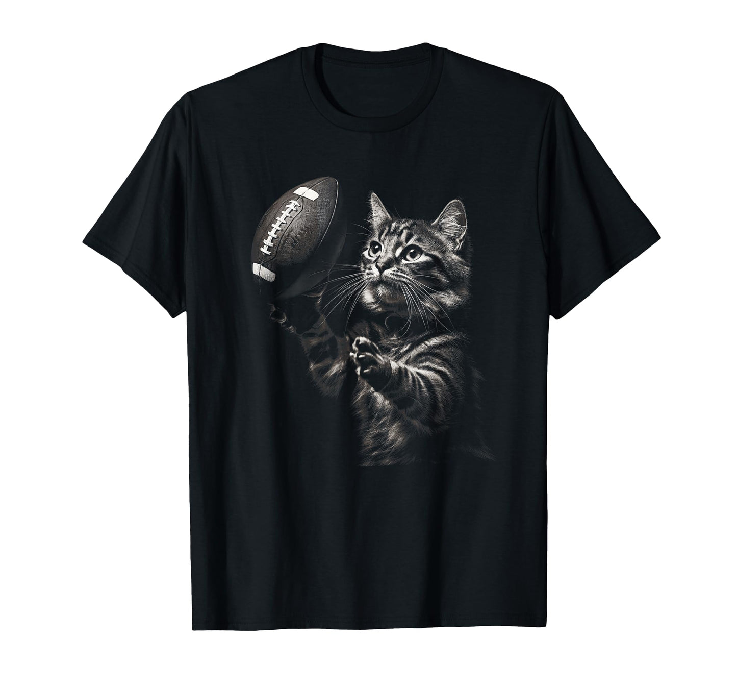 Football Cat Funny American Football Kitten Women Men Kids T-Shirt
