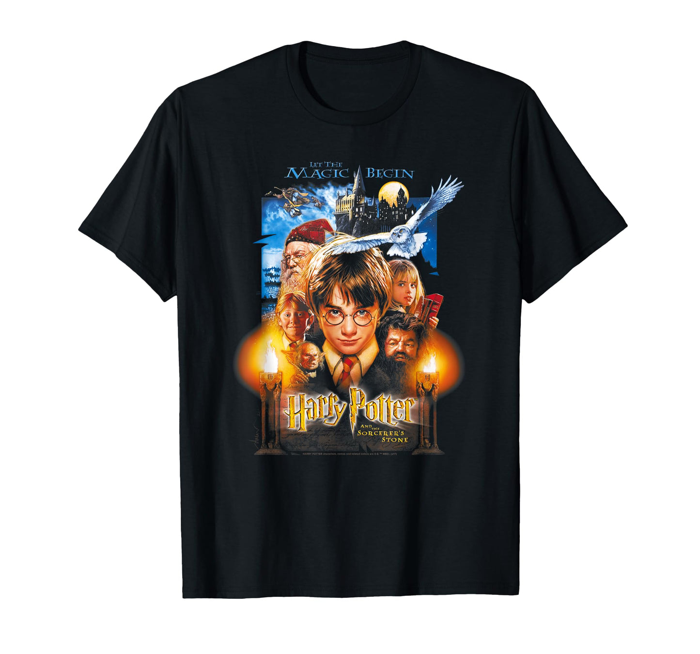 Harry Potter Black Movie Poster T-Shirt, Adult, Women, Short Sleeve, T-Shirt, Small
