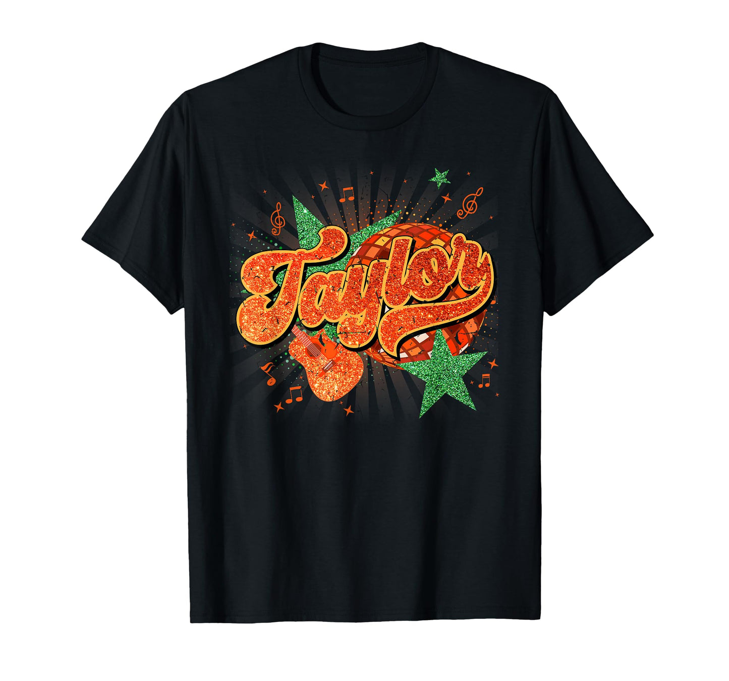 Girl Retro Taylor First Name Personalized Groovy 80's T-Shirt