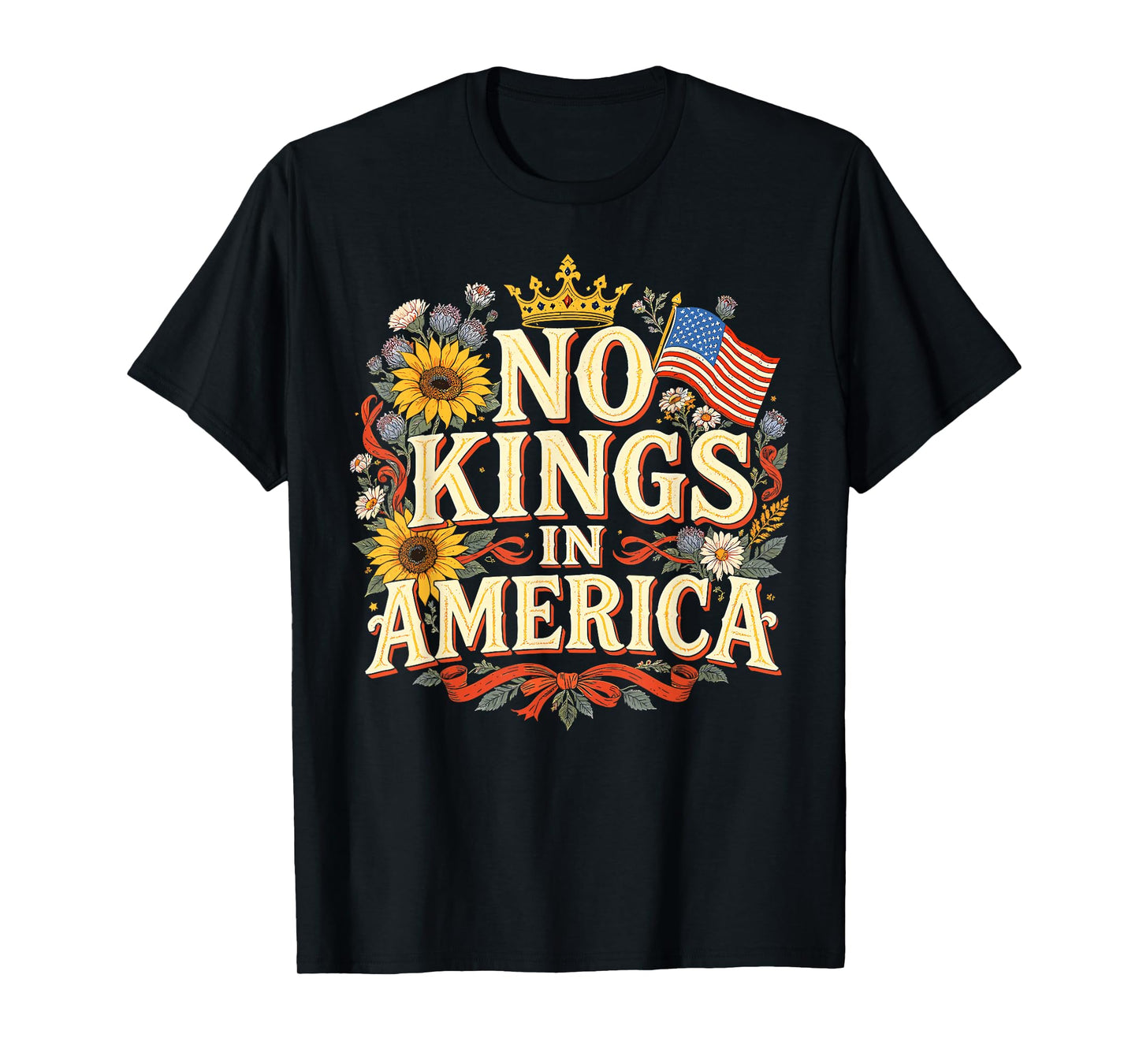 No Kings in America Liberty Pride Artwork T-Shirt