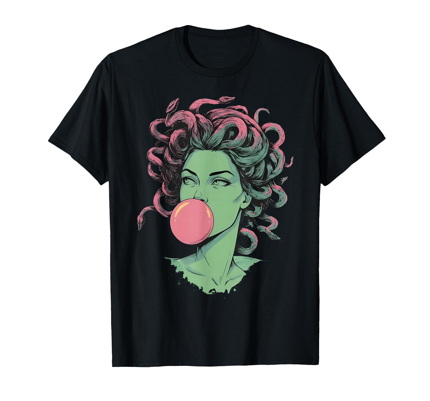 Medusa Bubblegum Mythological Snake Hair Goddess Feminist T-Shirt