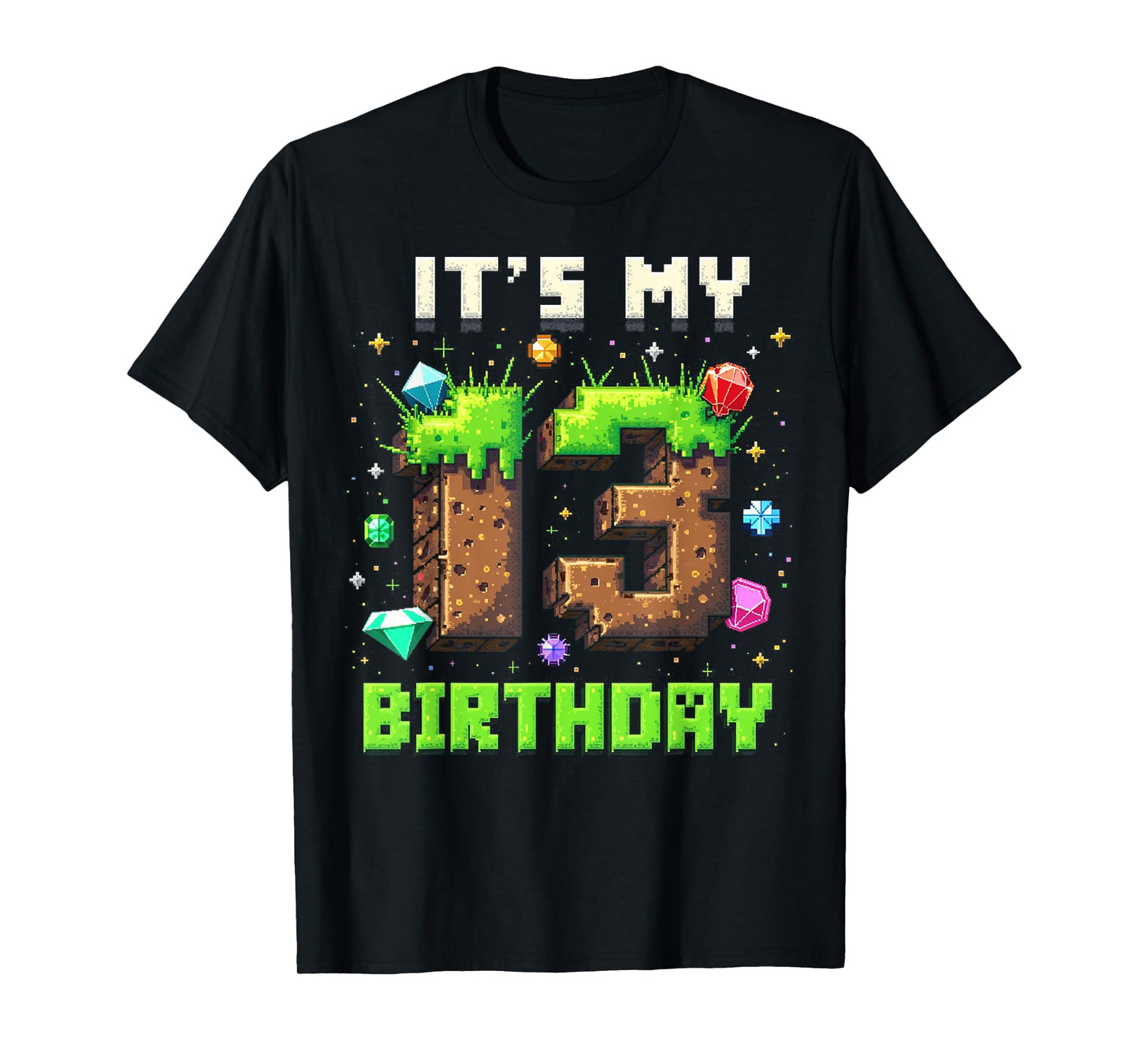 Birthday Boy Shirt It's My 13th Birthday Video Game Pixel T-Shirt