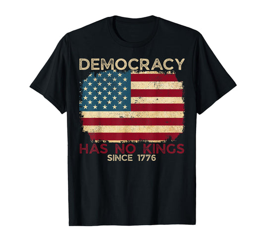 Democracy Has No King We The People Patriotic USA Flag T-Shirt
