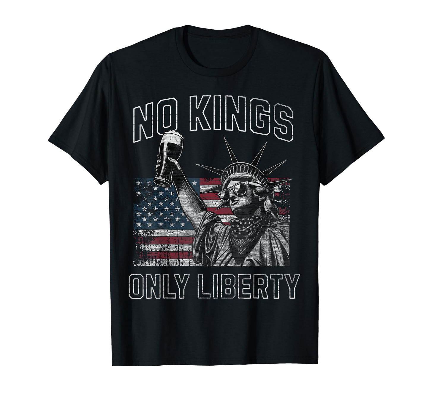 Patriotic American Flag Freedom Liberty No Kings Top T-Shirt