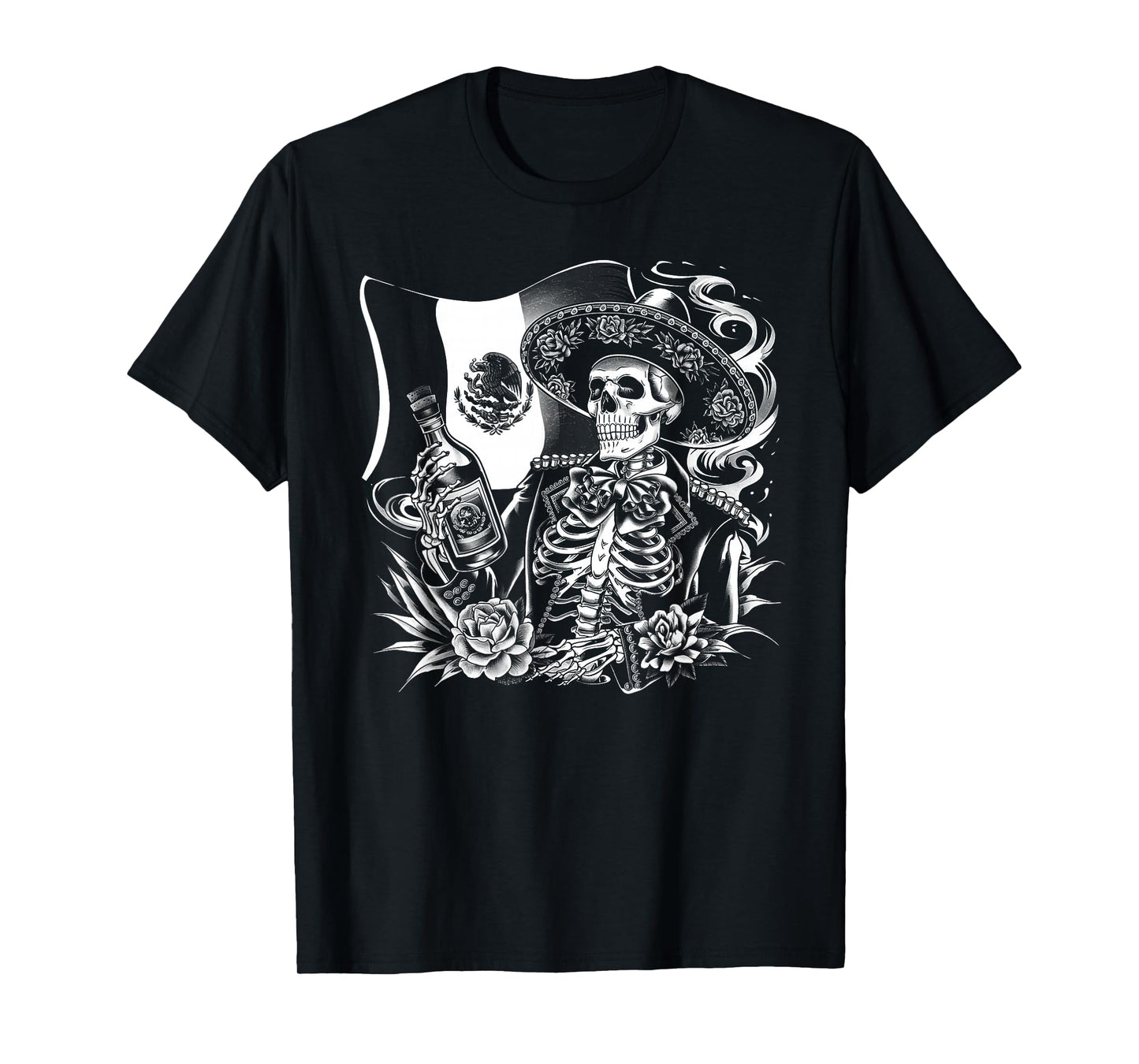 Mexico Vintage Skeleton Tequila Dia De Los Muertos Mexican T-Shirt