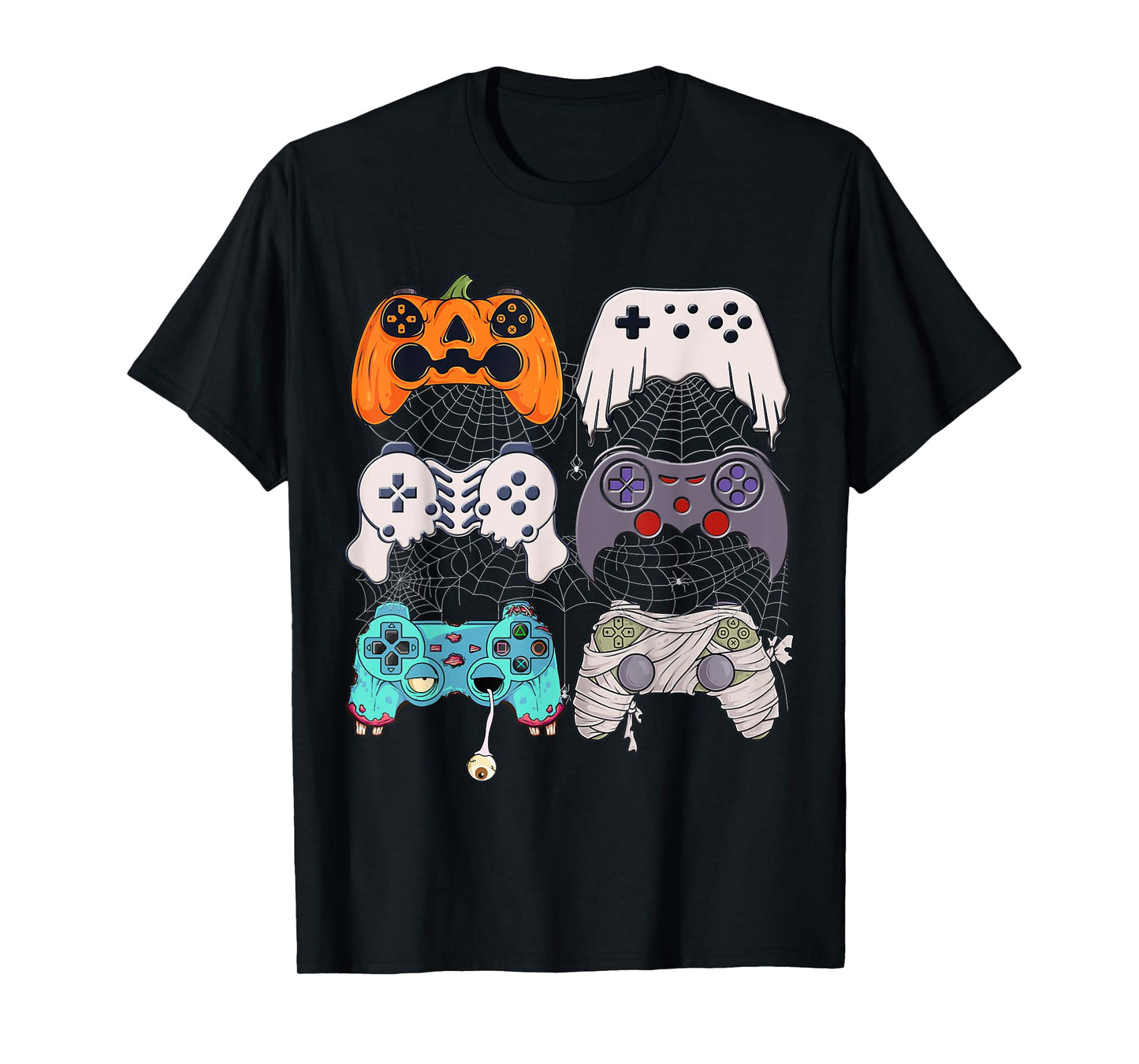 Halloween Skeleton Zombie Gaming Controllers Mummy Boys Kids T-Shirt