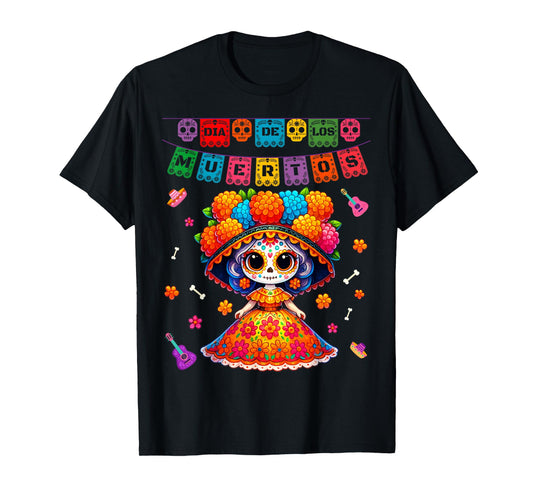 Dia De Los Muertos Floral La Catrina Day The Dead Girl Women T-Shirt