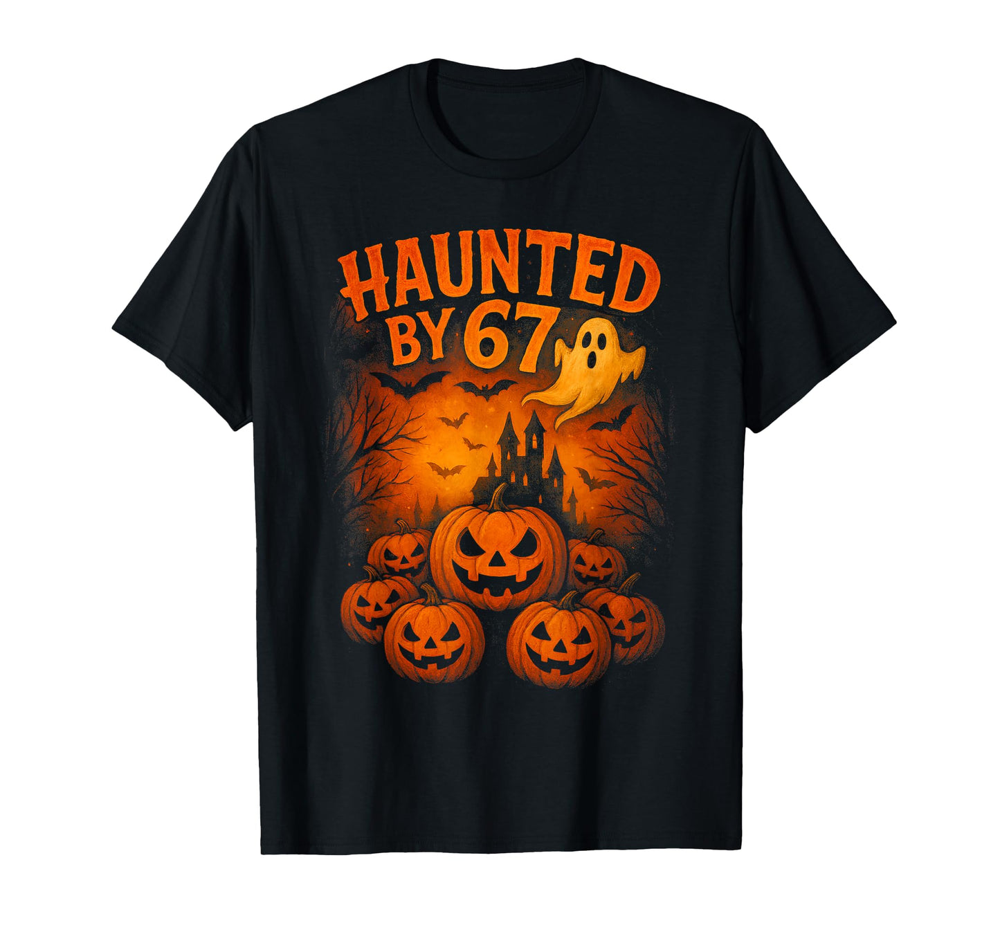 67 Meme Trendy Ghost Halloween Funny Six Seven Gen Alpha Z T-Shirt