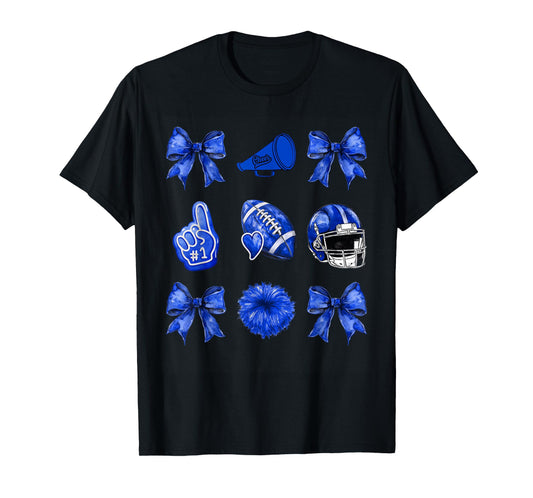 Cute Coquette Bow Game Day American Football Player Coaches T-Shirt