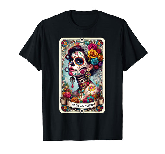 Day Of The Dead Dia De Los Muertos Catrina Woman Flower Rose T-Shirt