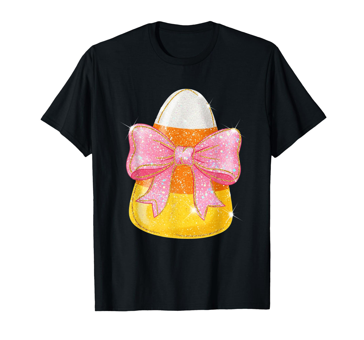 Girly Halloween Candy Corn Trick or Treat Coquette Bow Kids T-Shirt