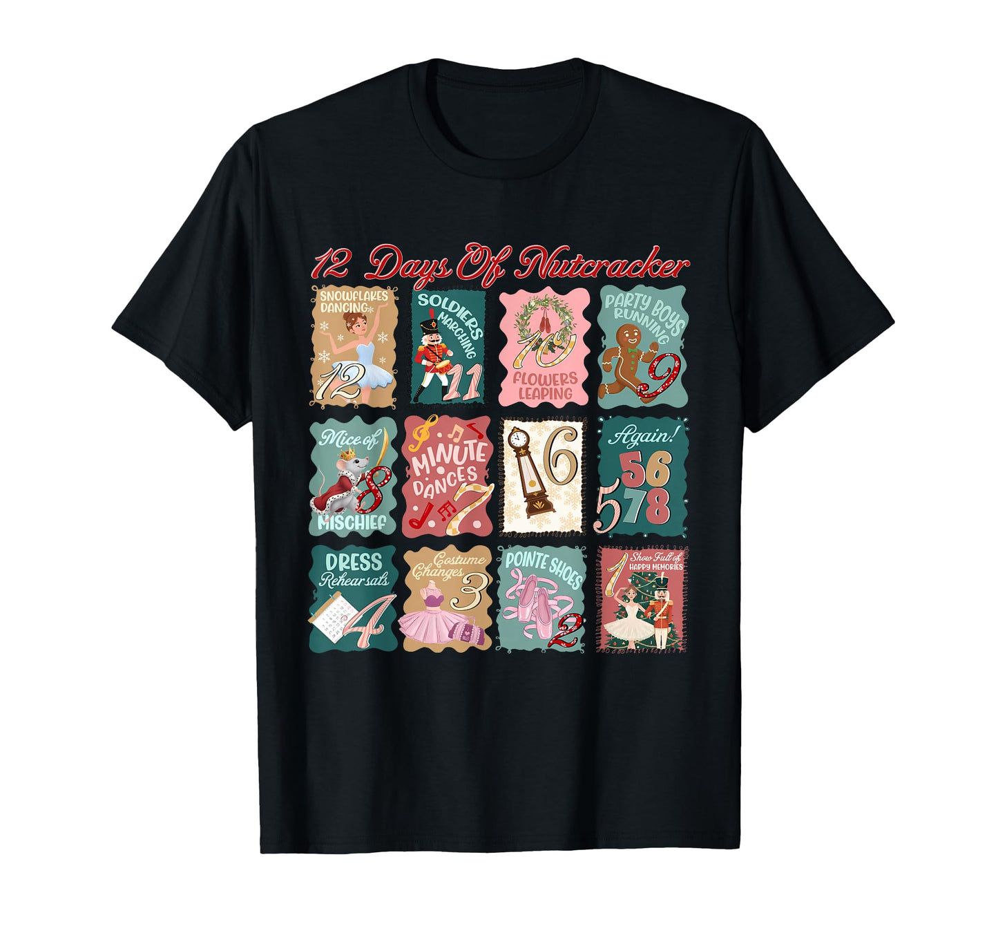Retro 12 Days of Nutcracker Ballet Fairy Plum Gingerbread T-Shirt