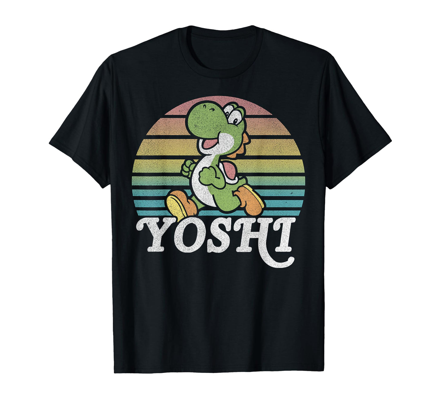 Super Mario Yoshi Retro Line Run Portrait T-Shirt