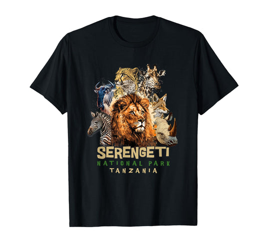 Animals in African Serengeti National Park Safari Tanzania T-Shirt