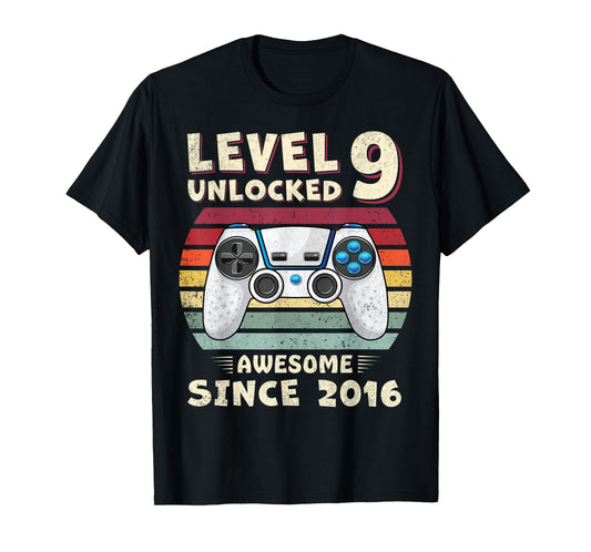 9 Year Old BDay Decorations Son Boy 9yr 2016 9th Birthday T-Shirt