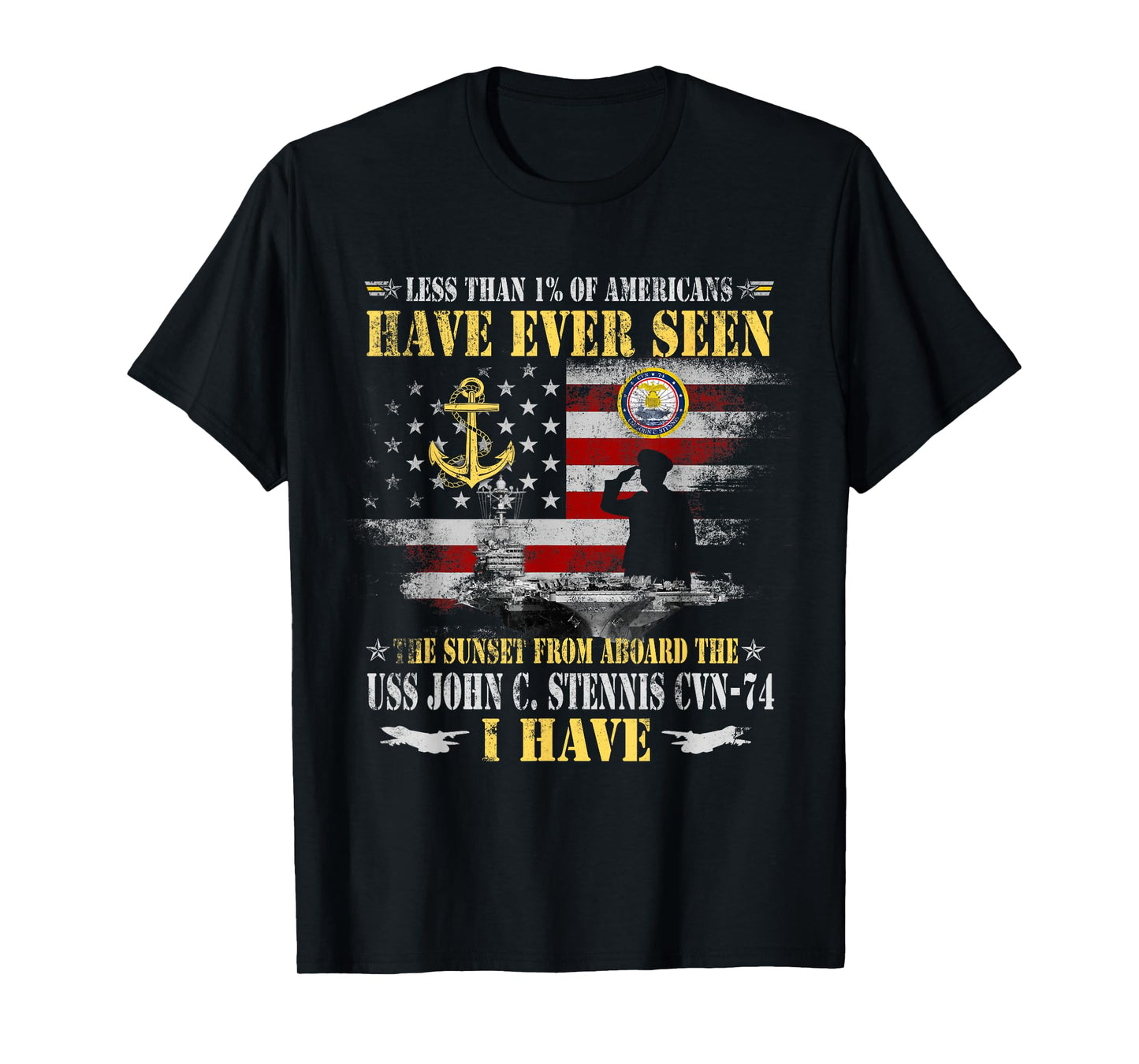 USS John Stennis CVN-74 Veteran Less Than 1% Funny Patriotic T-Shirt