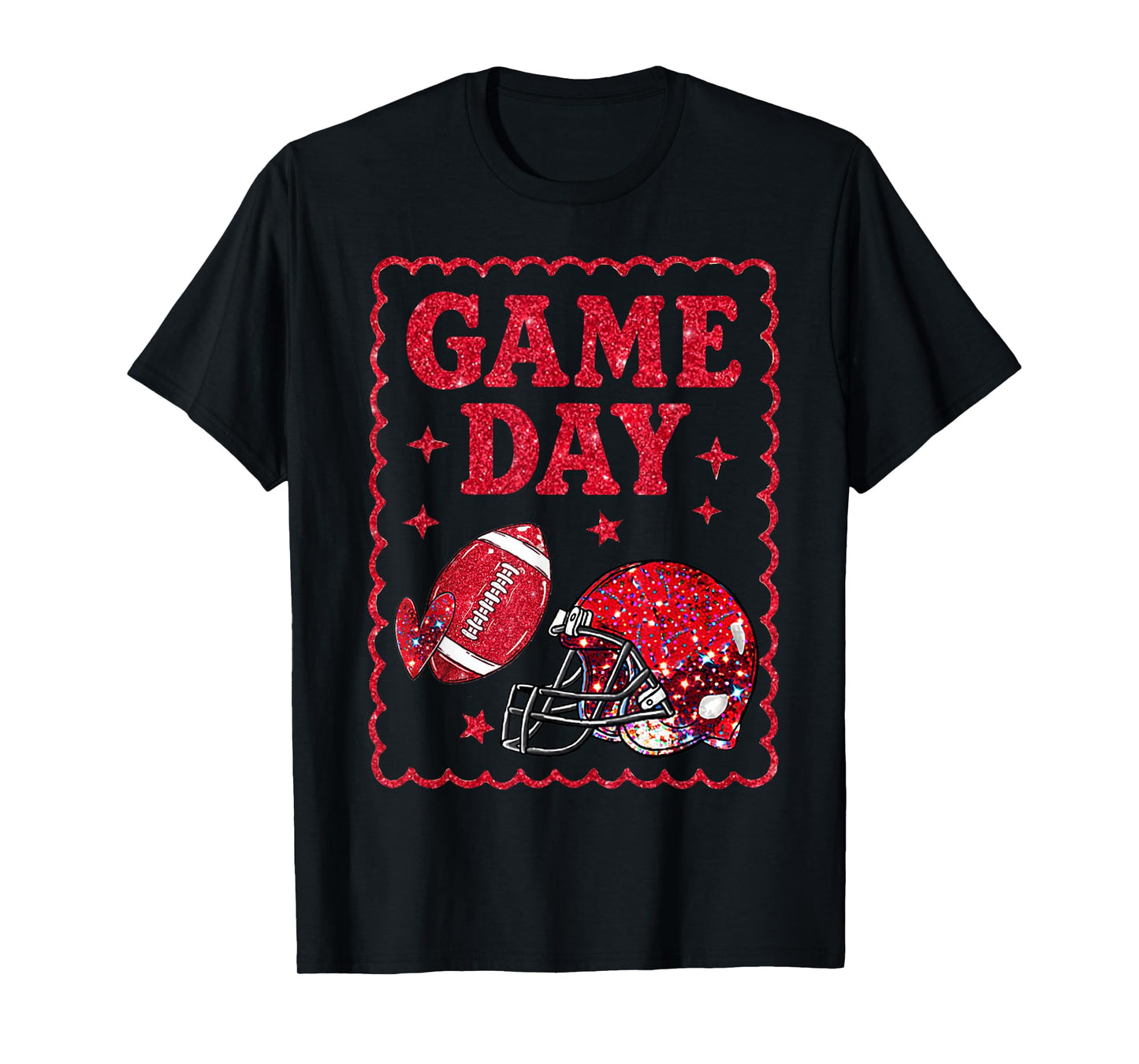 Game Day American Football Women Girl Kids Vibes T-Shirt