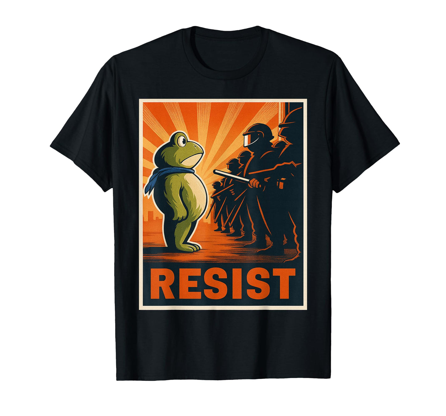 Portland Frog Funny City Art - Portland Frog Protest T-Shirt