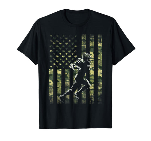 American Football Player Camo US Flag Men Boy Kids T-Shirt