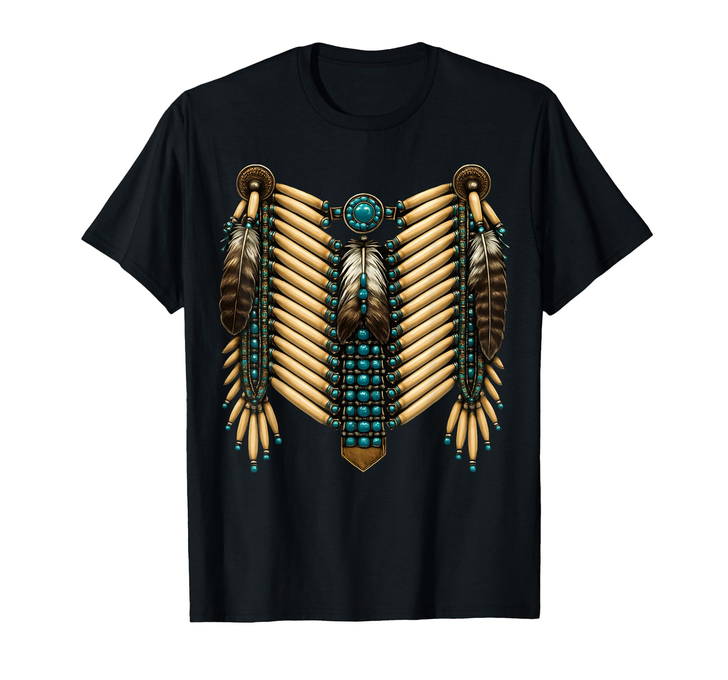 Native American Indian Bone Breastplate Graphic Costume 2025 T-Shirt
