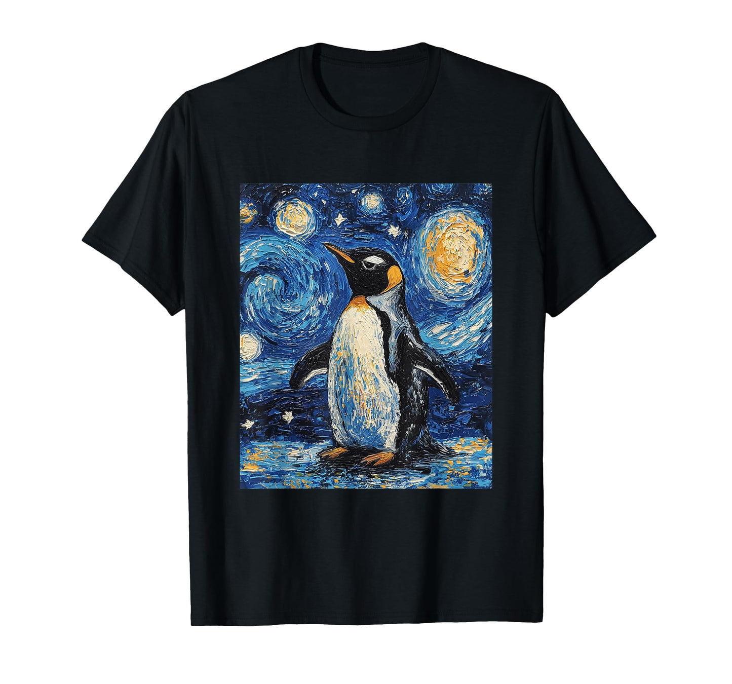 Penguin Bird - Van Gogh Style - Starry Night T-Shirt