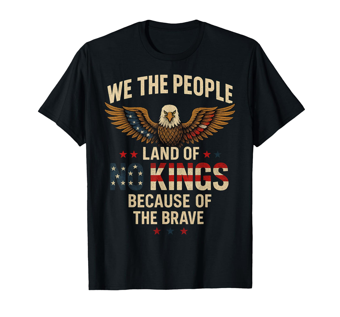 No Kings in America We The People Democracy Vintage Flag T-Shirt